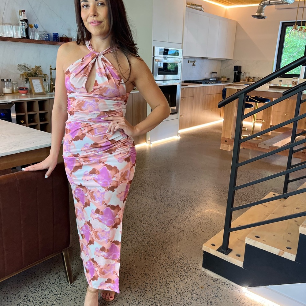 Floral Halter Maxi Dress